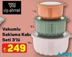 VİP AHMET VAKUMLU SAKLAMA KABI SETİ 3'LÜ VİP AHMET VAKUMLU SAKLAMA KABI SETİ 3'LÜ